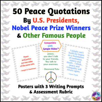 Peace Quotation Posters by U.S. Presidents, Nobel Peace Prize Winners & Others