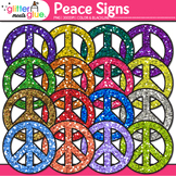 Peace Sign Clipart: 13 Rainbow Hippie Groovy Retro Clip Ar