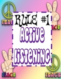 Peace Themed Classroom Rule Signs