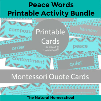 Preview of Peace Words for Kids {Printable Cards}