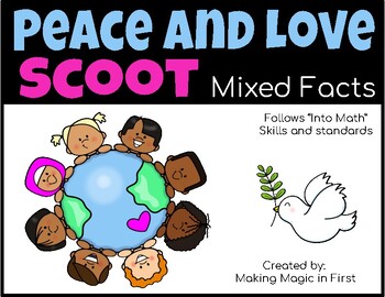 Preview of Peace and Love MLK Into Math Scoot-Mixed Facts