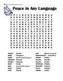 Peace in any language - world languages - word search