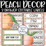 Peach Editable 3 Drawer Labels