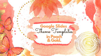 Preview of Spring Peach & Gold Google Slides Theme Templates  - Distance Learning