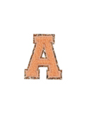 Peach Orange Varsity Letters