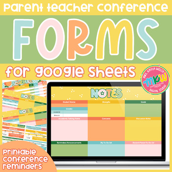 Preview of Peach Parent Teacher Conference Forms | Google Sheets | Digital Planner Add-On
