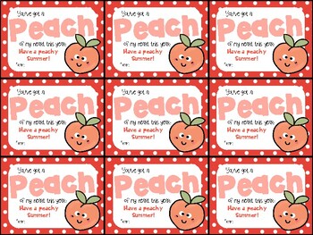 Preview of Peach Rings/ Trolli Peachie O End of Year Gift Tag- You've got a peach of my...