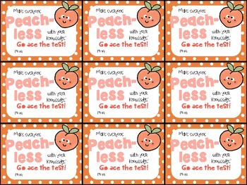 Preview of Peach Rings/ Trolli Peachie O/ Peach Snack Testing Motivation Treat Tags