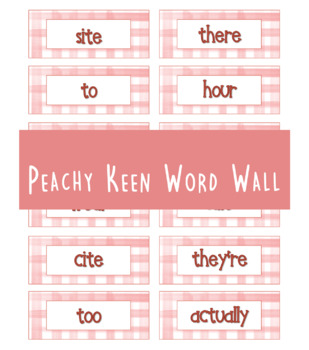 Peachy Keen Word Wall Cards