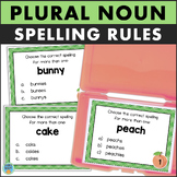 PLURAL NOUNS Spelling Patterns Rules ELA Task Cards Adding