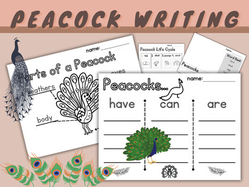 Preview of Peacock Informative Writing | Have Can Are | Life Cycle | Investigation Packet