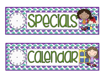 Peacock Themed Schedule Cards by Teachery Tidbits | TpT