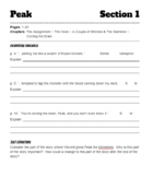 Peak Section 1 Worksheet