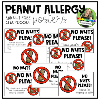 Preview of Peanut Allergy and Peanut Free Classroom Posters
