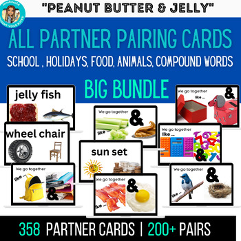 Preview of BIG BUNDLE! Peanut Butter & Jelly Partner Pairing Cards for community building