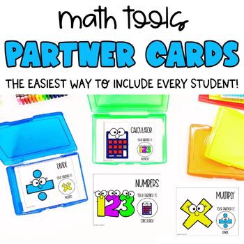 Preview of Math Theme Partner Pairing Cards | Classroom Management