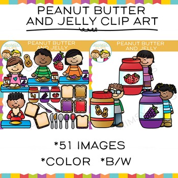 Preview of Peanut Butter and Jelly Sandwich and Sequencing Clip Art