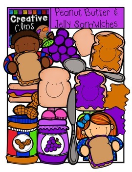 Preview of Peanut Butter and Jelly KIDS {Creative Clips Digital Clipart}