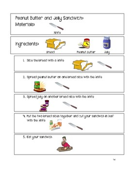 Peanut Butter And Jelly Visual Recipe By Slpeas And Carrots Tpt