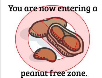 Preview of Peanut Free Sign