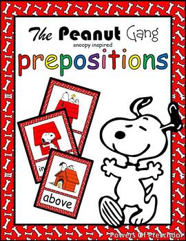 Preview of Prepositions: Snoopy Charlie Brown The Peanuts Gang Theme Inspired