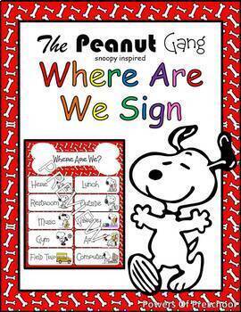Preview of Where Are We Sign: Snoopy Charlie Brown The Peanuts Gang Theme Inspired