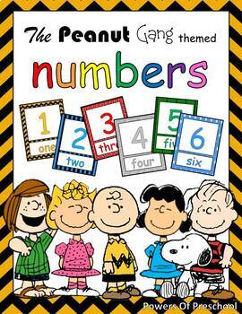 Preview of Numbers: Snoopy Charlie Brown The Peanuts Gang Theme Inspired