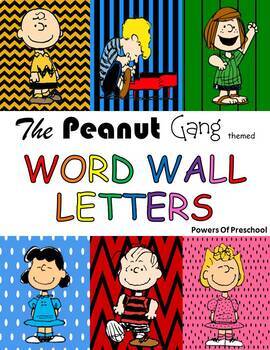 Preview of Word Wall Letters: Snoopy Charlie Brown The Peanuts Gang Theme Inspired