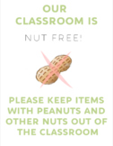 Peanut + Nut Free Classroom Poster