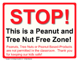 Peanut and Tree Nut Free Zone Poster