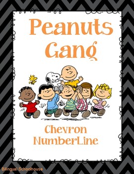 Preview of Peanuts Gang, Charlie Brown- Chevron Number Line