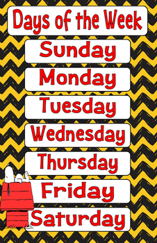 Peanuts Snoopy Days Of The Week 11x17 By Tiffany Adams 