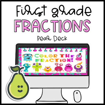 Preview of Pear Deck™ 1st/2nd Grade Coloring Fractions - Distance Learning
