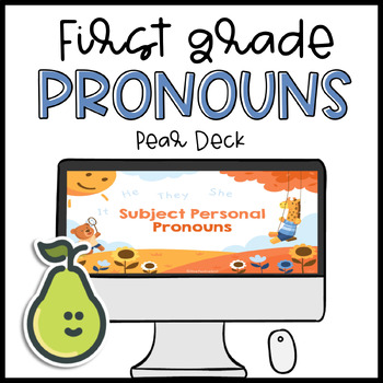 Preview of Pear Deck™ 1st Grade Subject Personal Pronouns Activity for Distance Learning