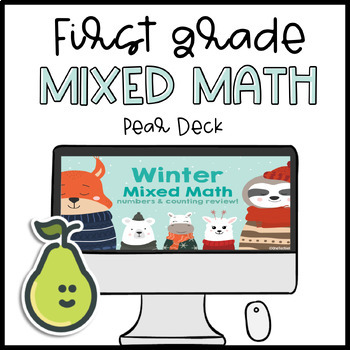 Preview of Pear Deck™ First Grade Numbers Counting Review Winter Distance Learning