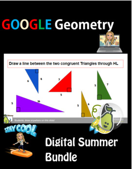 Preview of Summer School Pear Deck Geometry Google Activity Bundle Digital NO PREP
