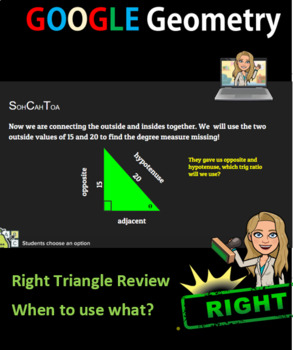 Preview of Pear Deck Right Triangle Trigonometry Review Activity SOHCAHTOA
