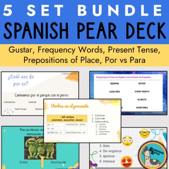 Preview of Pear Deck Templates for Spanish Class - BUNDLE