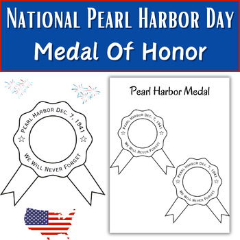 Preview of Pearl Harbor Day Craft, Pearl Harbor Activity, Pearl Harbor Medal Of Honor Color