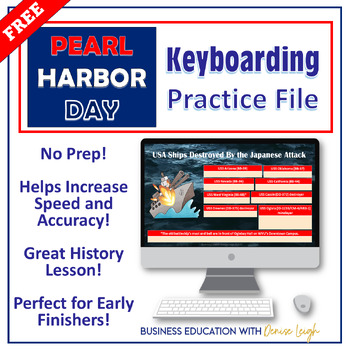 Preview of Pearl Harbor Keyboarding Practice Fun Typing Activity-Computer Applications FREE