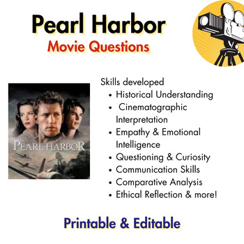 Preview of Pearl Harbor Movie Questions (Grades 6-12)