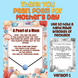 Pearl of a Mom Poem for Mothers Day -  Jewelry holding Poe