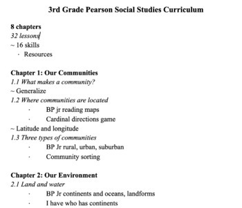 Preview of Pearson 3rd grade Social Studies curriculum