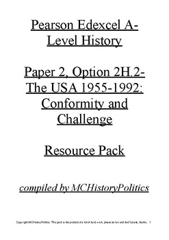 Preview of Pearson Edexcel Paper 2H.2 USA 1955-1992 Resource Pack
