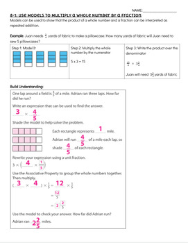 Preview of Pearson EnVision - 5th Grade - Topic 8: Multiply Fractions - Cheat Sheet 