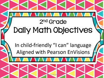 Preview of Pearson EnVisions Daily Objectives Second Grade Topic 1