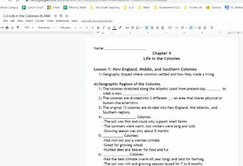 Preview of Pearson "My World" Chapter 4 Social Studies Notes-Blank