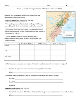 Preview of Pearson My World Social Studies - Life in the Colonies Unit