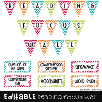 Preview of Reading Focus Wall {Editable}