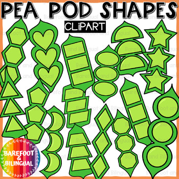 Preview of Peas Clipart Shapes - 2D Shape Veggie Clipart